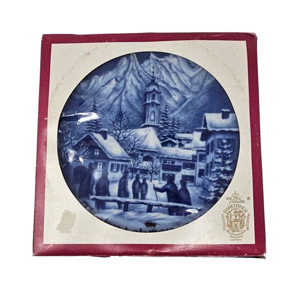 Vtg Christmas Wall Plate "Mittenwald" Bavaria Germany 1978 BAREUTHER Cottagecore - Picture 6 of 12